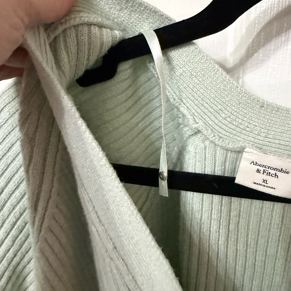 Abercrombie & Fitch Cardigan Sweater ribbed‎ green XL - Picture 5 of 6